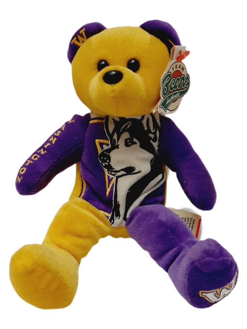 🍒 Team Bears Authentic NCAA Washington Huskies Plush Bear College Mascot Toy